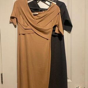 ZARA Mini Dress Bundle (Charcoal and Tan Color Mini Dresses)